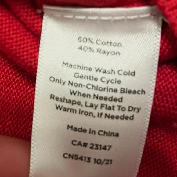 J.Crew Red Heart Print Crewneck Sweater Women’s Small Cotton Blend - Picture 6 of 7